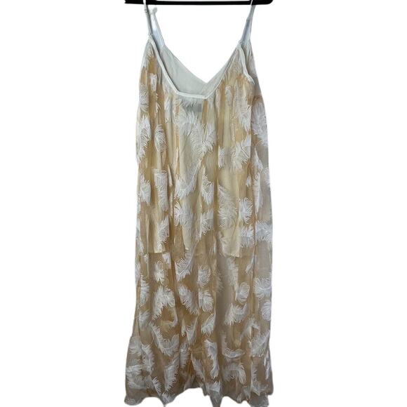 Revolve Line & Dot  Feather Overlay Maxi Dress Size S NEW - Picture 4 of 8